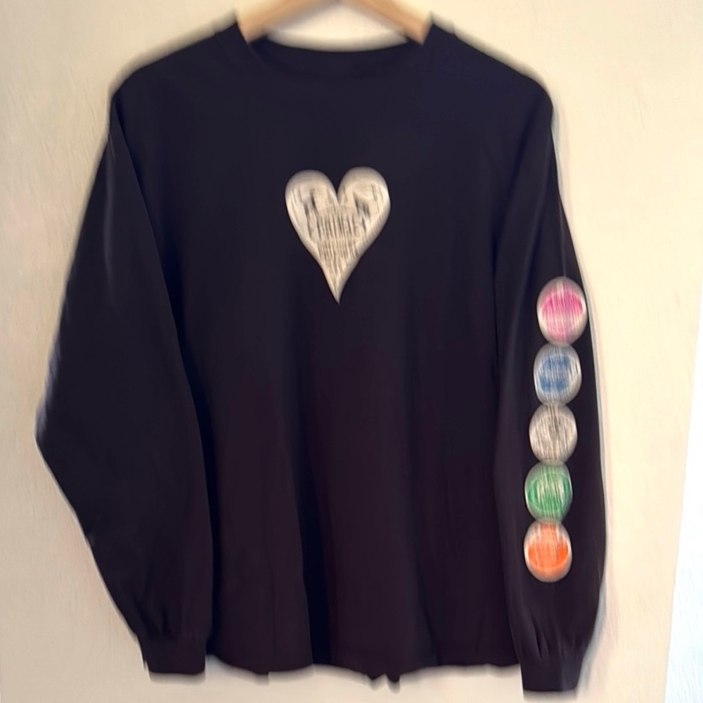Gildan Men’s Multi T-Shirt Patchwork Esque  Long Sleeve Top.